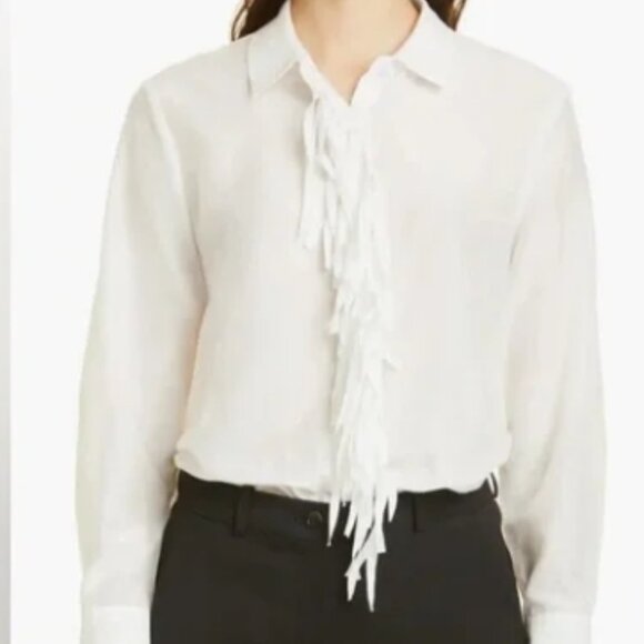 Kobi Halperin Paula Fringe-Placket Blouse - Picture 2 of 7